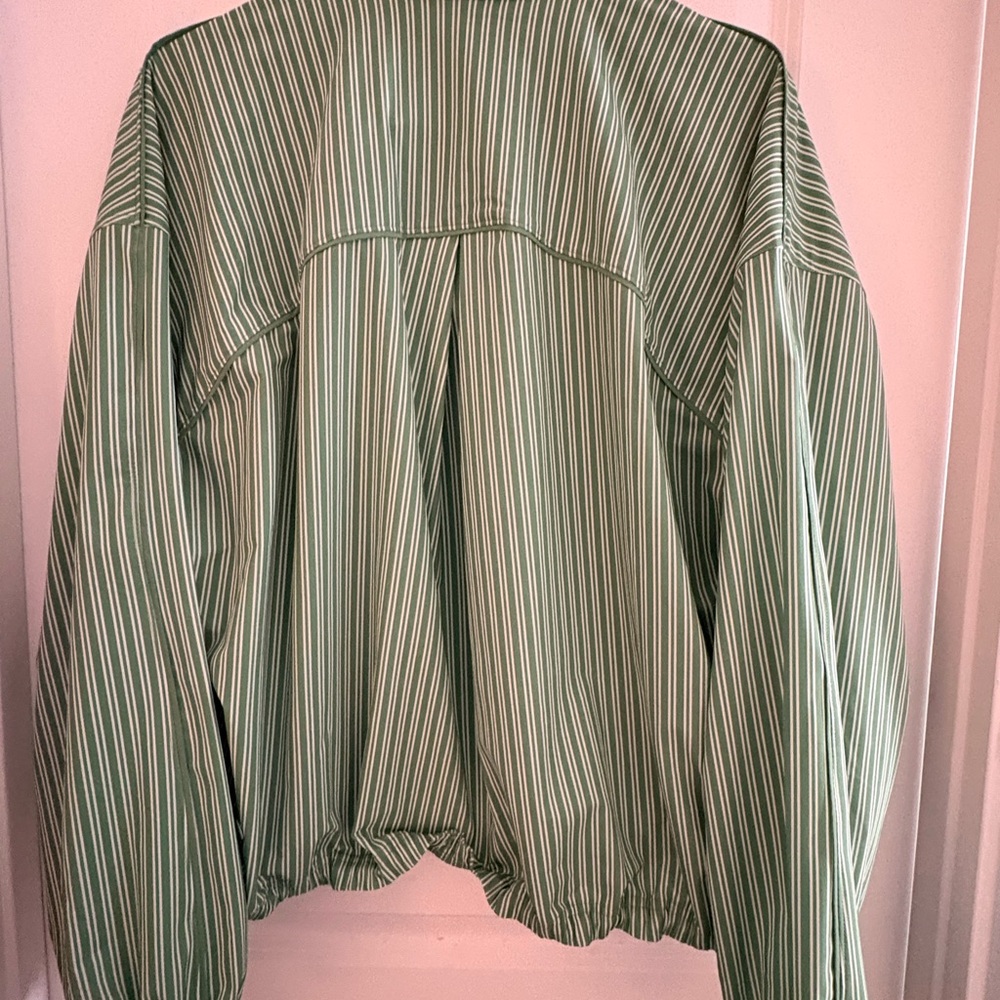 Lululemon Women’s UV Protective Oversized Tennis Jacket in Twice Stripe Green - Picture 8 of 13